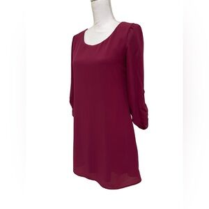 Speechless 3/4 sleeve dress burgundy